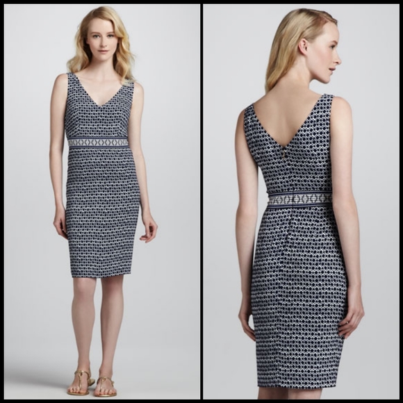 EUC Tory Burch Piera Sleeveless Printed Sheath Dress - Picture 1 of 16